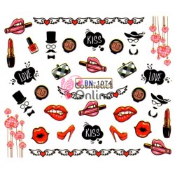Stickere cu Apa pentru unghii cod BN1074 - Valentines Day